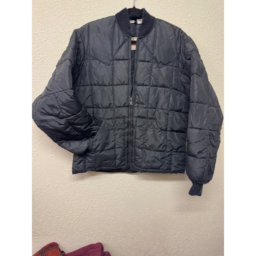 Vintage Walls Blizzard Pruf Black Puffer Jacket USA Made Western Workwear Ranch